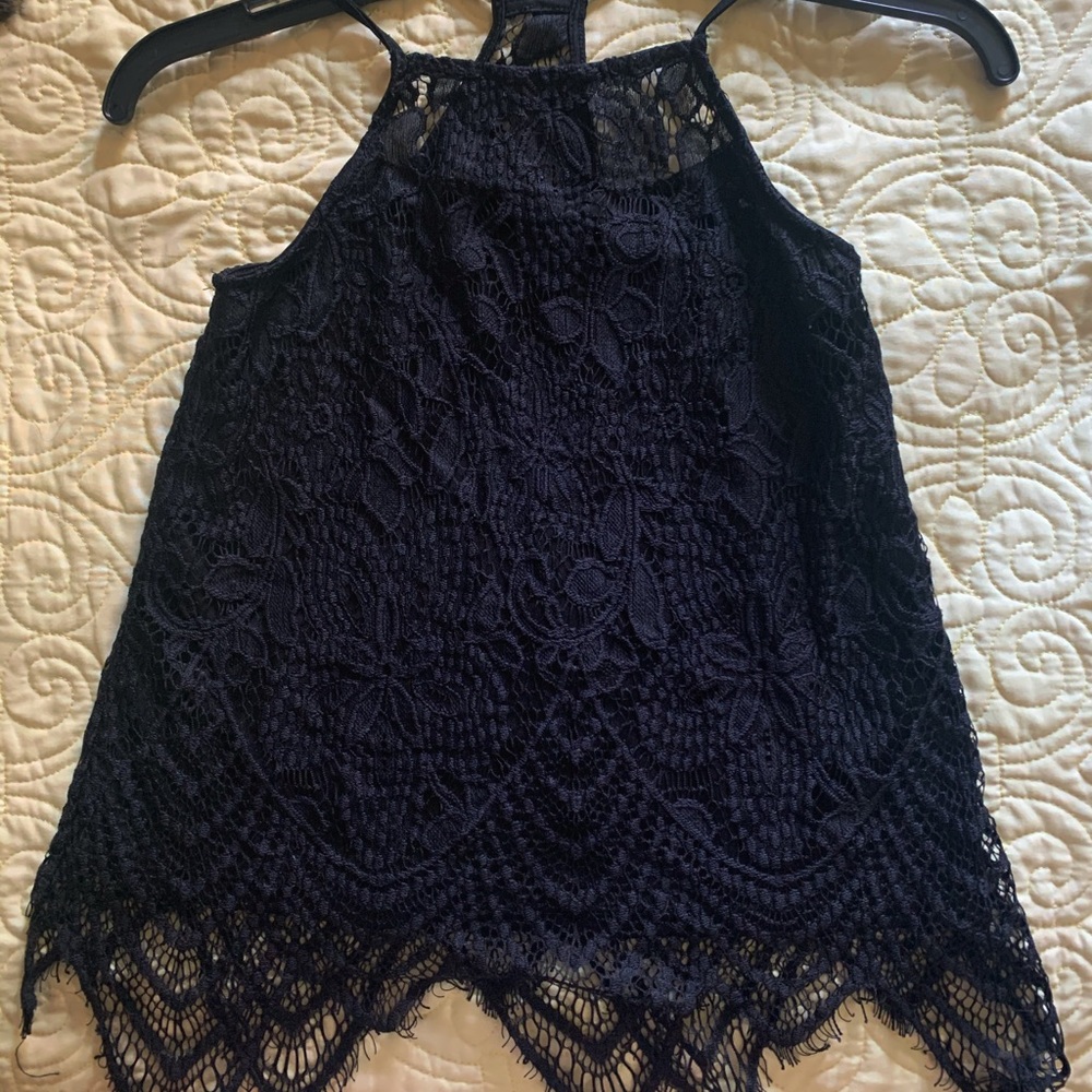 🔴🔵Black Lace Racerback Tank Top